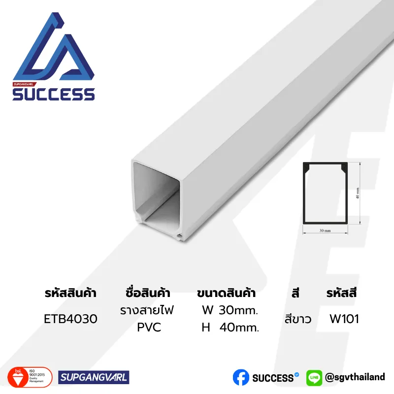 ETB - รางสายไฟทรงสี่เหลี่ยมใหญ่ ETB4030