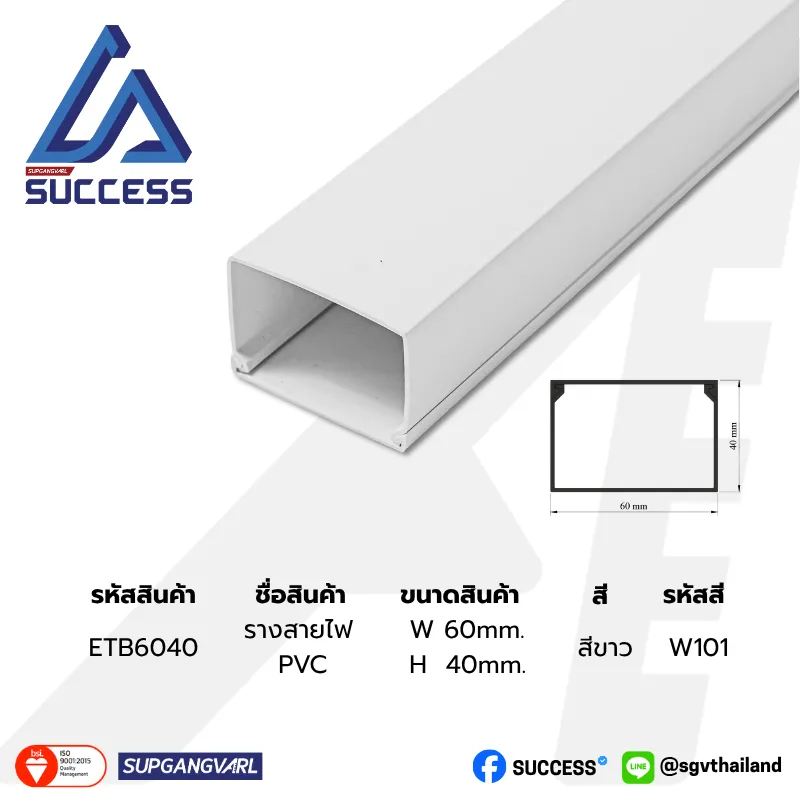 ETB - รางสายไฟทรงสี่เหลี่ยมใหญ่ ETB6040