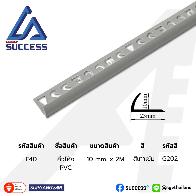 SUCCESS F40 (สีด้าน) สีเทาเข้ม